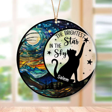 Cat the brightest star in the sky - Personalized Transparent Acrylic Ornament, Christmas Ornament