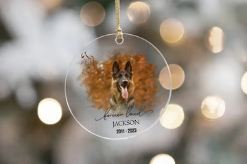 Dog memorial Forever loved - Personalized Transparent Acrylic Ornament