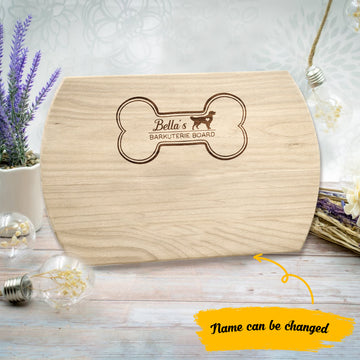 Golden retriever Barkuterie Board - Personalized Hardwood Oval Cutting Board