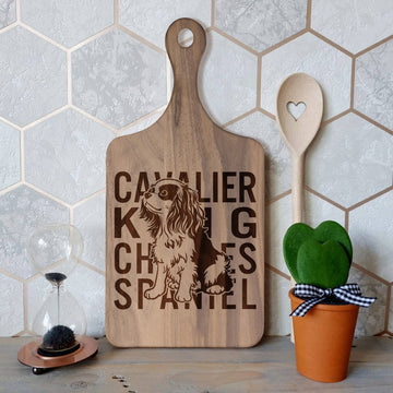 Cute Cavalier King Charles Spaniel - Hardwood Paddle Cutting Board