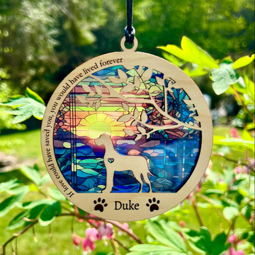 Dog Memorial Suncatcher, Personalized with dog breed, Loss of Pet Sympathy Gift