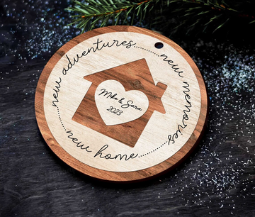 New Home New Adventures New Memories Our First Home - Personalized Ceramic Ornament, Christmas Ornament