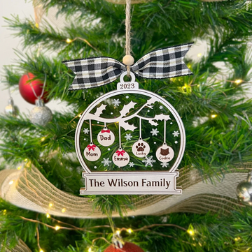 Personalized Family Christmas Ornament, Family Tree Custom, Christmas Tree Ornament, Family Ornament Personalized 2023 Christmas Gifts