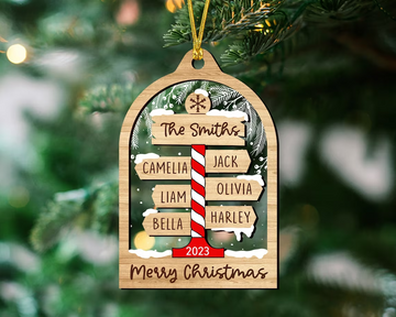 Custom Family Ornament, North Pole Family Ornament, Family Christmas Ornament, Custom Family Member Names, 2023 Christmas Ornament
