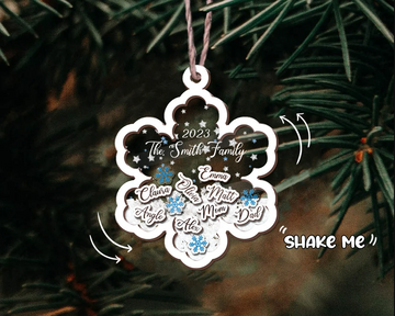 Snowflakes Family Member Christmas Ornament - Personalized Christmas Shaker Ornament