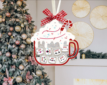 Hot Chocolate Mashmallow Family Name - Personalized Christmas Shaker Ornament