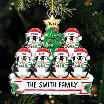 Penguin Family Is The Best Part Of Christmas - Family Personalized Custom Ornament - Personalized Shaped two sides ornament