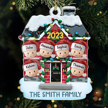 Christmas Good Cheer Is Found With Family- Family Personalized Custom Ornament - Personalized Shaped two sides ornament