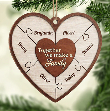Together We Make A Family - Family Personalized Custom Ornament - Personalized Printed Wood Ornament, Christmas Wood Ornament