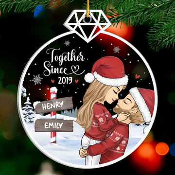 Couple Personalized Custom Ornament - Personalized Transparent Acrylic Ornament