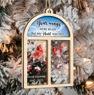 Cardinals Appear When Angels Are Near - Christmas, Memorial Gift - Personalized 2-Layered Mix Ornament