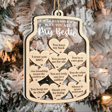 Christmas Reasons You Are My Besties - Personalized 2-Layered Mix Ornament