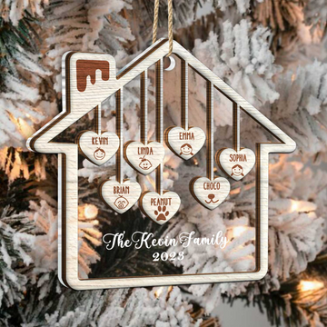 Love House - Christmas Gift For Family - Personalized 2-Layered Mix Ornament