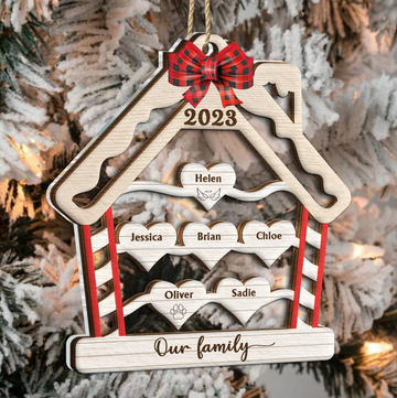 Wood Family - Christmas Gift For Family - Personalized 2-Layered Mix Ornament