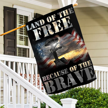 Land Of The Free Because Of The Brave Memorial Day - House Flag