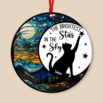 Cat the brightest star in the sky - Personalized Transparent Acrylic Ornament, Christmas Ornament