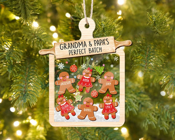Grandma's Perfect Batch Gingerbread  - Personalized Christmas Shaker Ornament