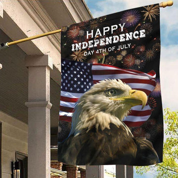 4th Of July Eagle Happy Independence Day - House Flag