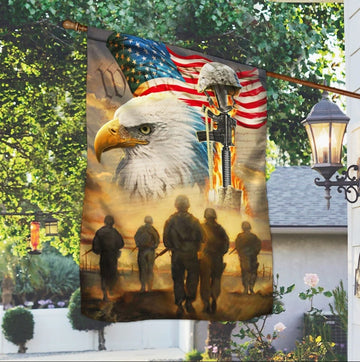 U.S. Veteran. American Patriot American Eagle Memorial Flag - House Flag