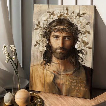 Jesus Christ Father forgive them Thorn crown - Matte Canvas