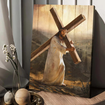 Jesus carrying the cross - Matte Canvas