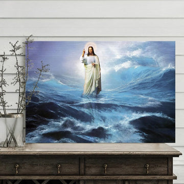 Jesus walking on water, Christ the redeemer - Matte Canvas