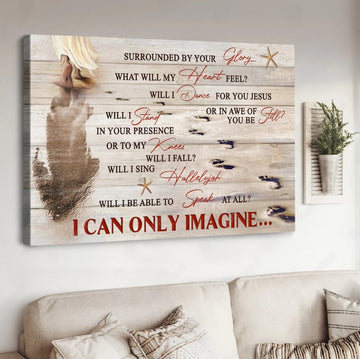 Walking with Jesus, Footprints on the beach, I can only imagine - Matte Canvas