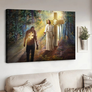 Jesus painting, Beautiful cross, Healing power of God  - Matte Canvas