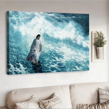 Jesus Walking on the sea - Matte Canvas