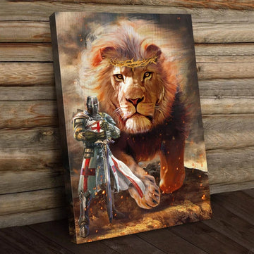 Lion of Judah, Knight of God, Jesus - Matte Canvas