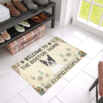 Boston Terrier Welcome Home doormat