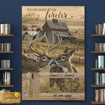 We Decided On Forever Deers Couple Personalized - Matte Canvas