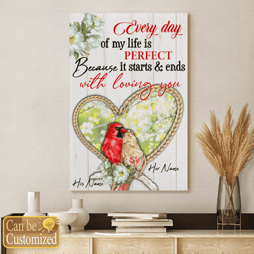 Every Day My Life Is Perfect Couple Personalized - Matte Canvas