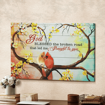 God Blessed The Broken Road Cardinal Couple - Matte Canvas