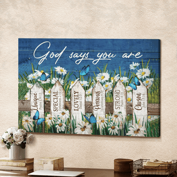 Beautiful Daisy Garden - God says you are - Jesus Landscape - Matte Canvas