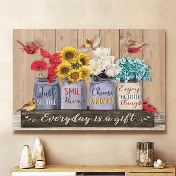 Cardinal Everyday is a gift - Matte Canvas