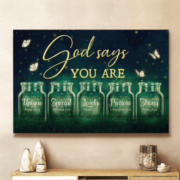 Beautiful Night Firefly Drawing Pretty Butterfly God Says You Are - Matte Canvas