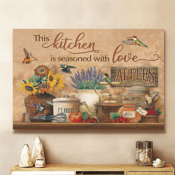 Farmhouse Kitchen and Hummingbird This kitchen is seasoned with love - Matte Canvas
