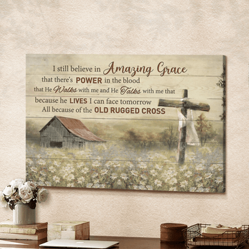 All because of the old rugged cross Jesus - Matte Canvas