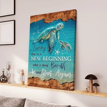 Everyday Is A New Beginning Turtles - Matte Canvas