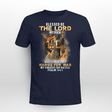 Blessed be the Lord my rock who trains my hands for war and my fingers for battle - Standard T-shirt