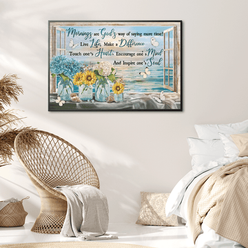 Mornings are God's way of saying more time - Matte Canvas