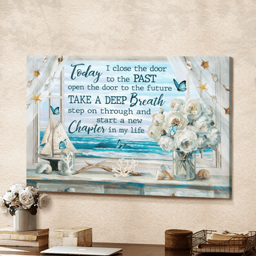 Jesus today i close the door to the past open the door to the future - Matte Canvas