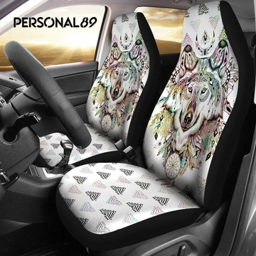 White Wolf Native American Car Seat Cover