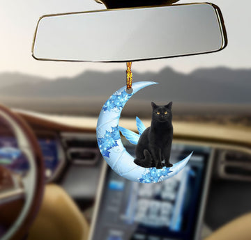 Black Cat Angel From The Moon Ornament