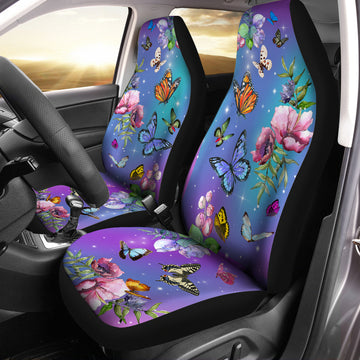 Beautiful Butterfly Floral Background - Car Seat Covers