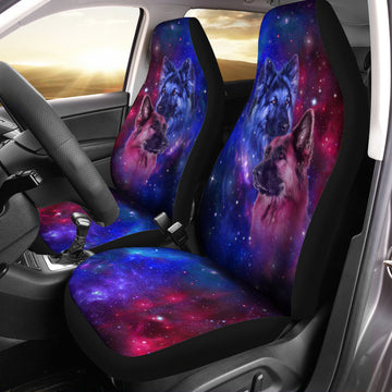 German Shepherd Galaxy Background - Car Seat Covers