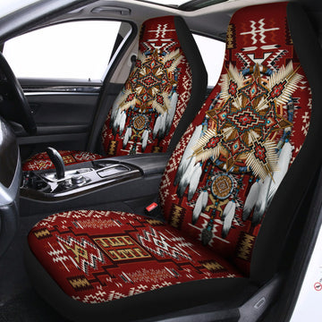 Red Native American Pattern - Car Seat Covers