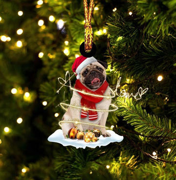 Pug and love gift for her gift for him gift for Pug lover ornament