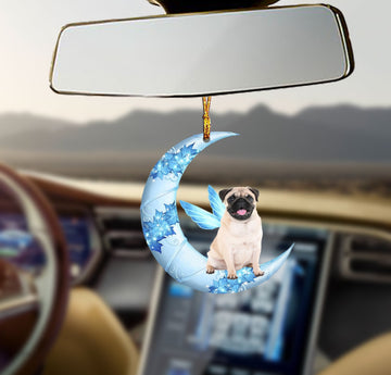 Pug Angel From The Moon Ornament